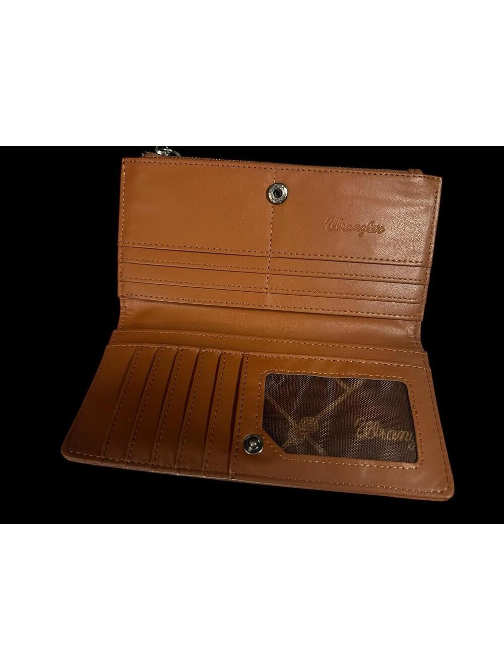 Wrangler Cowprint Crossbody Tote With Matching Wallet - Picture 7 of 8
